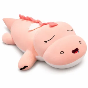 Grande peluche dinosaure dragon volant rose poudré avec petites ailes mignonnes