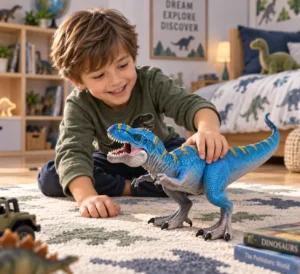 figurine T-Rex bleu jouet de dinosaure jurassique pour enfant