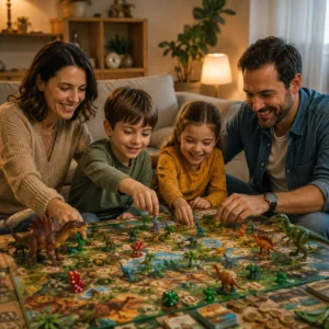 famille jeu de société dinosaure