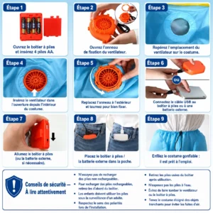 Guide d’installation du costume gonflable