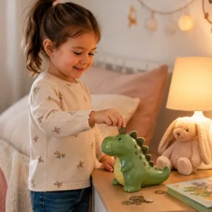 Tirelire dinosaure en résine originale et décorative pour enfant
