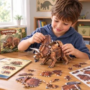 puzzle triceratps jeu educatif et creatif pour enfant atelier montage