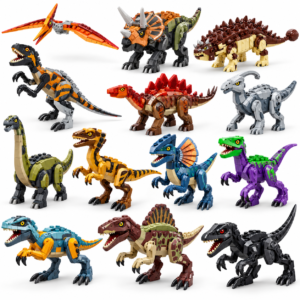 Blocs construction dinosaures jurassique avec 13 pieces a assembler